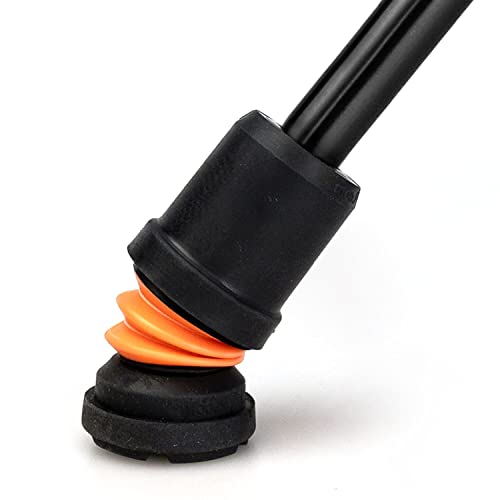 Flexyfoot Shock Absorbing Cork Handle Walking Stick - Improved Comfort, Improved Grip, Improved Safety – Colour: Black
