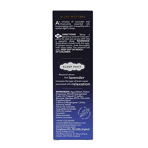Feather & Down Sweet Dream Pillow Spray (100ml) No.1 Bedtime Pillow Spray. An infusion of Lavender & Chamomile essential oils, encouraging calm, tranquility and a restful nights sleep
