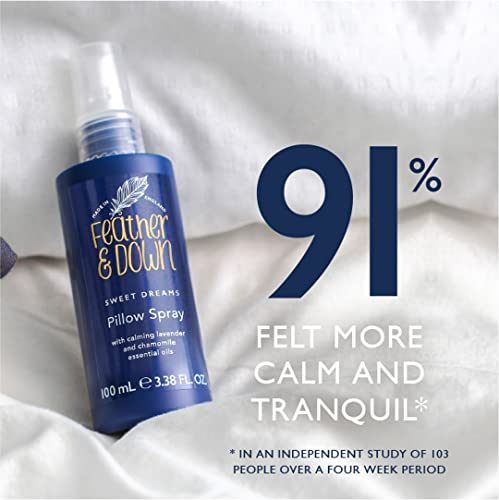 Feather & Down Sweet Dream Pillow Spray (100ml) No.1 Bedtime Pillow Spray. An infusion of Lavender & Chamomile essential oils, encouraging calm, tranquility and a restful nights sleep
