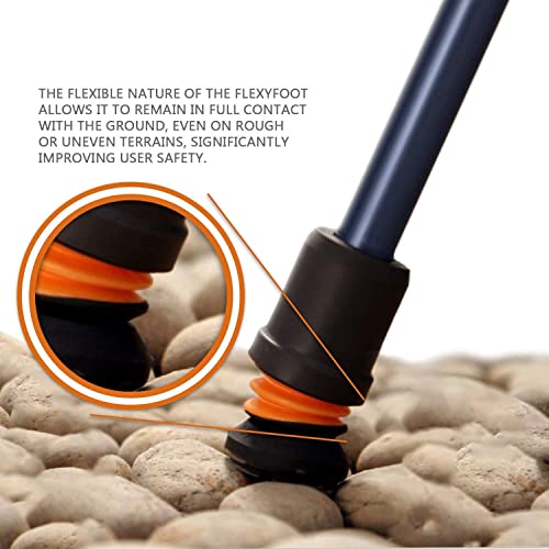 Flexyfoot Shock Absorbing Cork Handle Walking Stick - Improved Comfort, Improved Grip, Improved Safety – Colour: Black