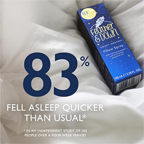 Feather & Down Sweet Dream Pillow Spray (100ml) No.1 Bedtime Pillow Spray. An infusion of Lavender & Chamomile essential oils, encouraging calm, tranquility and a restful nights sleep