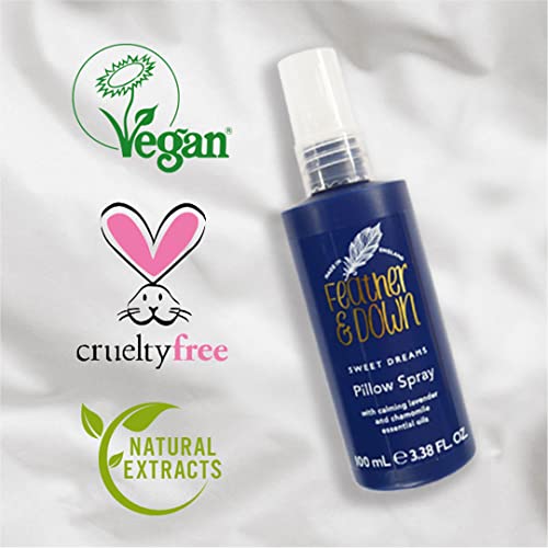 Feather & Down Sweet Dream Pillow Spray (100ml) No.1 Bedtime Pillow Spray. An infusion of Lavender & Chamomile essential oils, encouraging calm, tranquility and a restful nights sleep