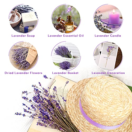HAKACC Lavender Bundles Natural Dried Flowers Never Withered Decorative Flowers Bouquet for Wedding,Home,Office