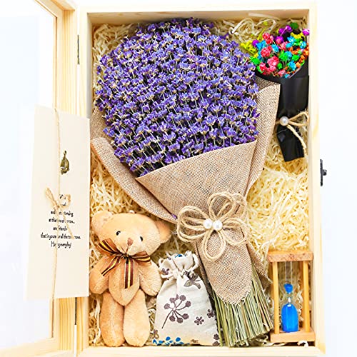 HAKACC Lavender Bundles Natural Dried Flowers Never Withered Decorative Flowers Bouquet for Wedding,Home,Office
