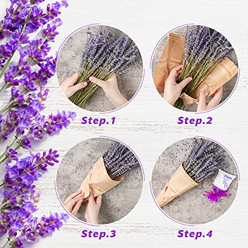 HAKACC Lavender Bundles Natural Dried Flowers Never Withered Decorative Flowers Bouquet for Wedding,Home,Office