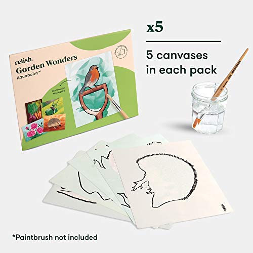 Relish - Dementia Aquapaints Activities - Pack of 5 Reusable Water Painting Toys, Garden Wonders, Alzheimer’s Products & Gifts for Elderly / Seniors