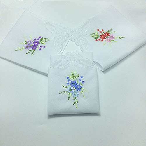 smart sisi Cotton Embroidery Ladies' Vintage Floral Lace Handkerchiefs for Wedding Party 6 pack