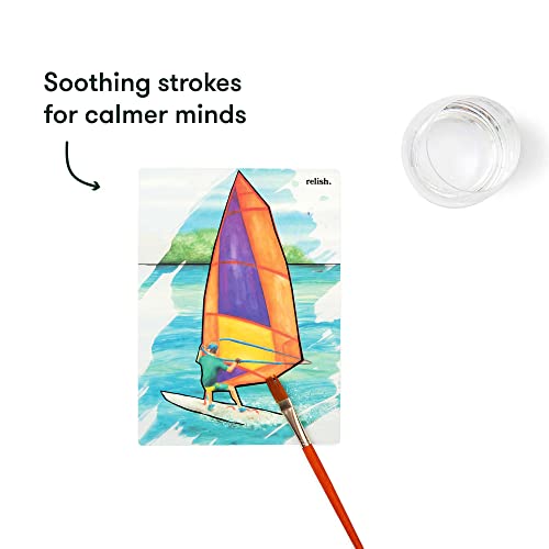 Relish - Dementia Aquapaints Activities - Pack of 5 Reusable Water Painting Toys, Coastal Escape, Alzheimer’s Products & Gifts for Elderly/Seniors