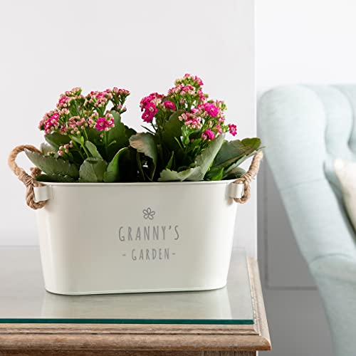 Dust and Things Engraved Flower Pot 'Granny's Garden' - Unique Indoor Outdoor Herb Planter - Birthday for Granny Gran