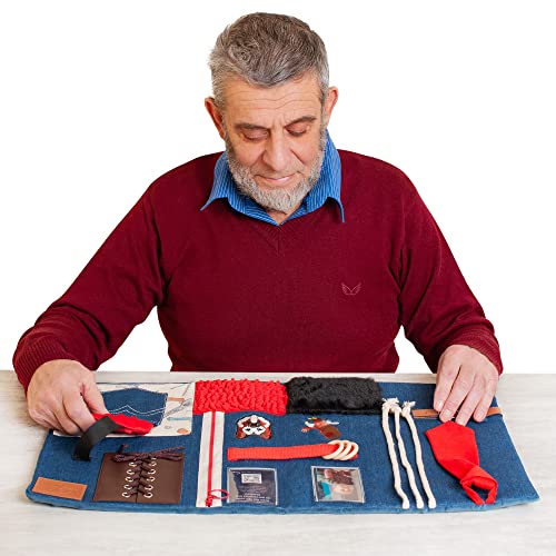 Fidget Blanket for Dementia | Calming & Comforting Dementia Activities for Seniors | Dementia Products for Elderly | Dementia Blanket | Helps Alzheimer’s, Dementia, Asperger’s, Anxiety