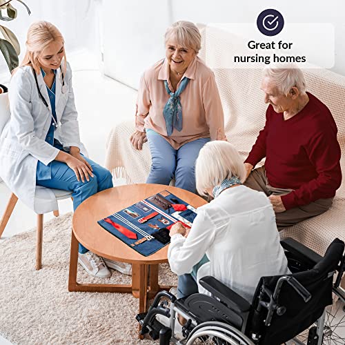 Fidget Blanket for Dementia | Calming & Comforting Dementia Activities for Seniors | Dementia Products for Elderly | Dementia Blanket | Helps Alzheimer’s, Dementia, Asperger’s, Anxiety